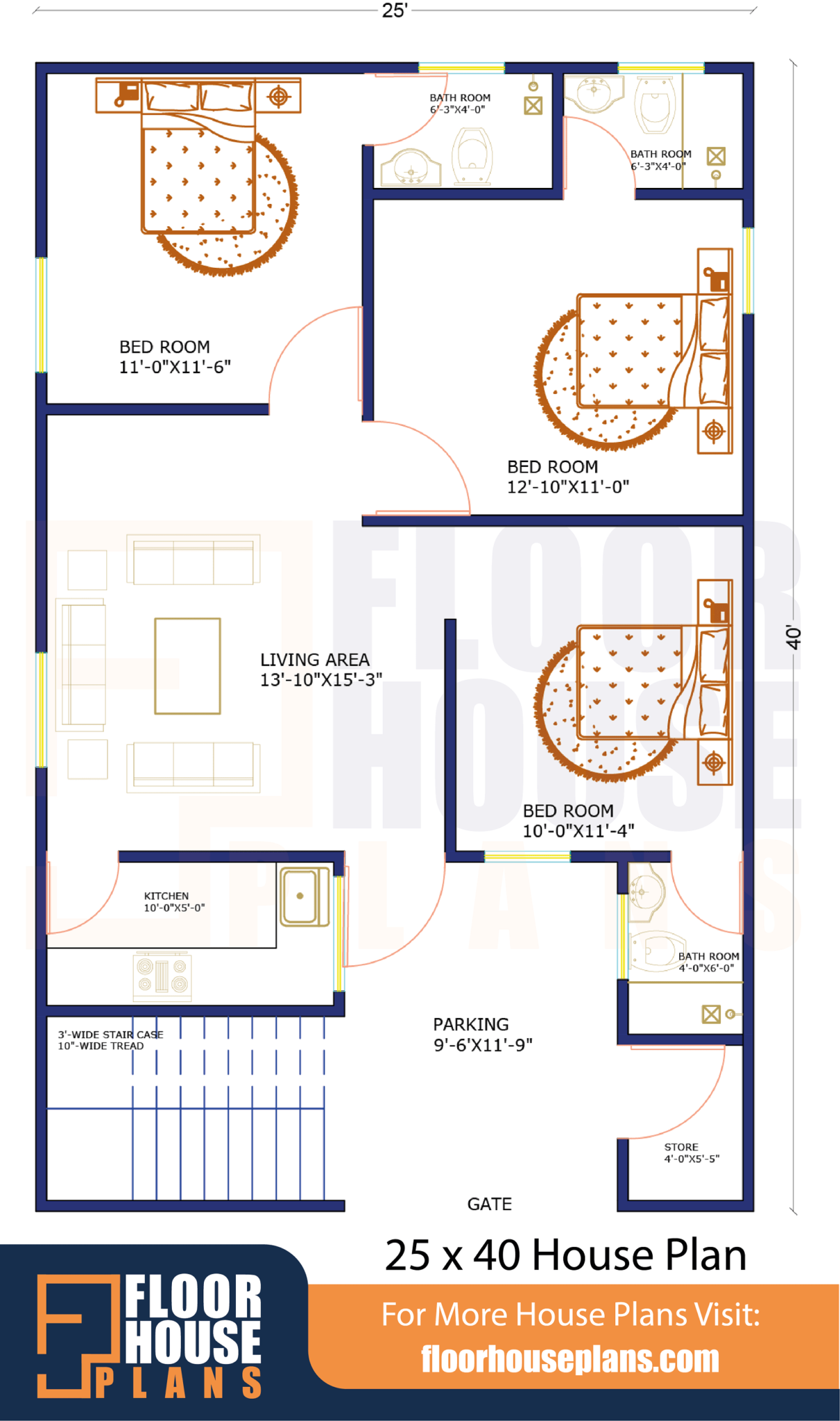 14 By 40 House Plan With Car Parking