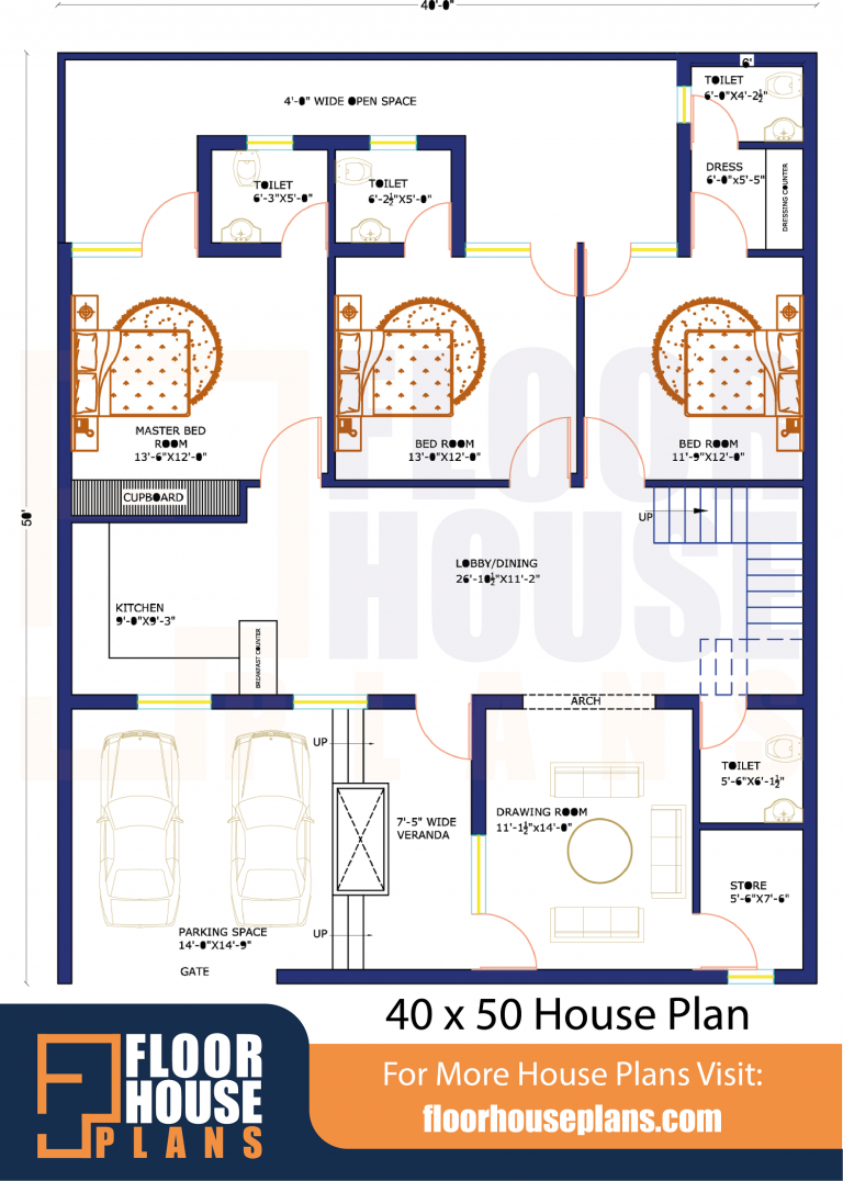 40 50 House Plan With Car Parking Space