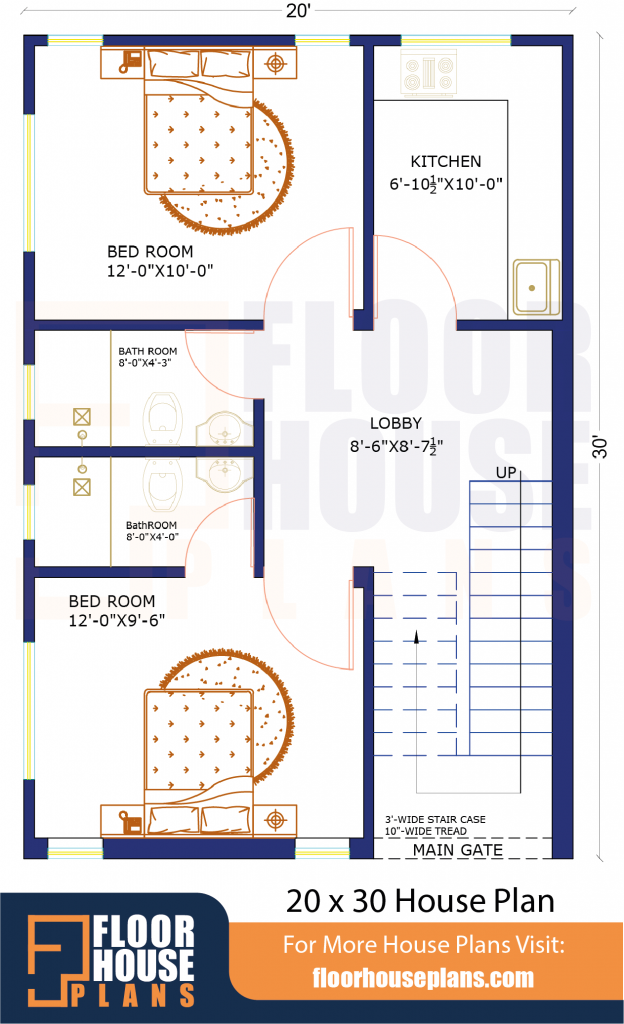 20 x 30 House Plan Modern 600 Square Feet House Plan