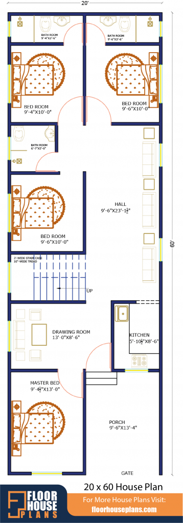 20 By 60 House Plan With Car Parking