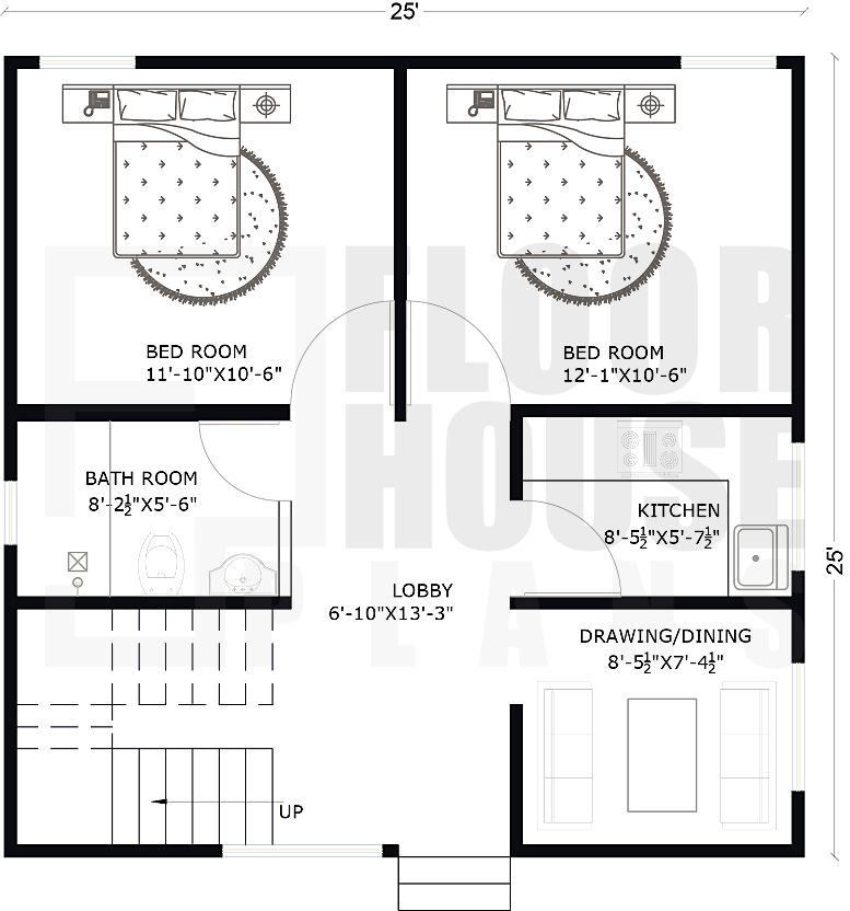 25 x 25 Feet House Plan
